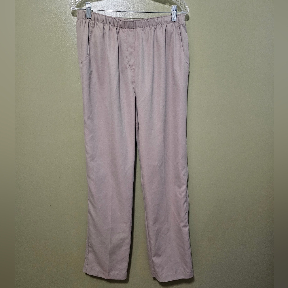 ALIA Women's Khaki Pleated Pull On Pants Size 14